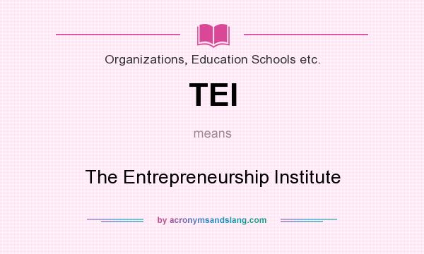 What does TEI mean? It stands for The Entrepreneurship Institute