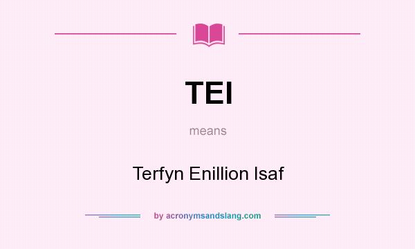 What does TEI mean? It stands for Terfyn Enillion Isaf