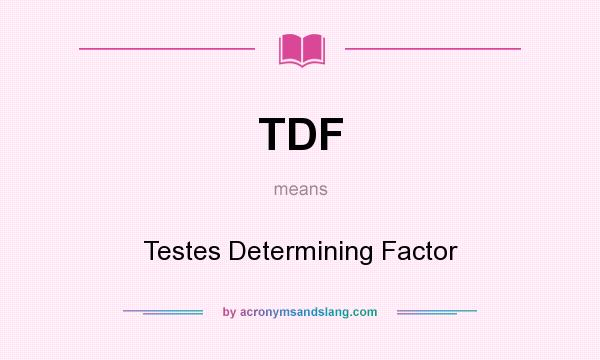 What does TDF mean? It stands for Testes Determining Factor