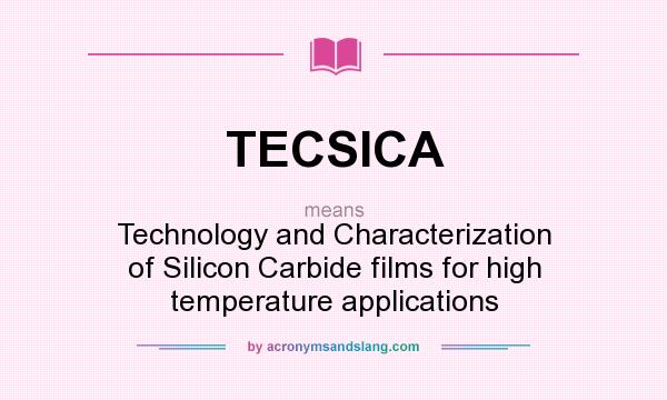 What does TECSICA mean? It stands for Technology and Characterization of Silicon Carbide films for high temperature applications