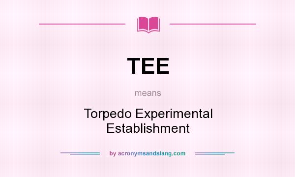 What does TEE mean? It stands for Torpedo Experimental Establishment
