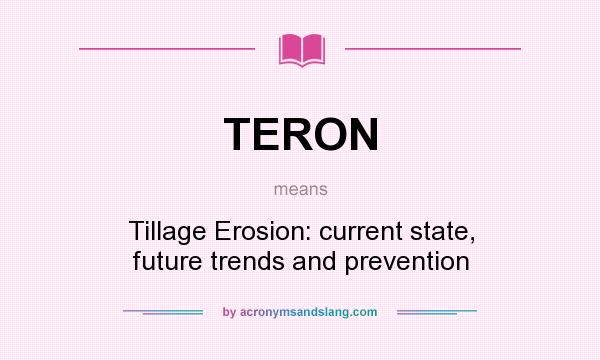 What does TERON mean? It stands for Tillage Erosion: current state, future trends and prevention