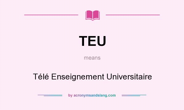 What does TEU mean? It stands for Télé Enseignement Universitaire