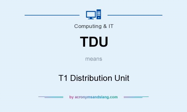 What does TDU mean? It stands for T1 Distribution Unit