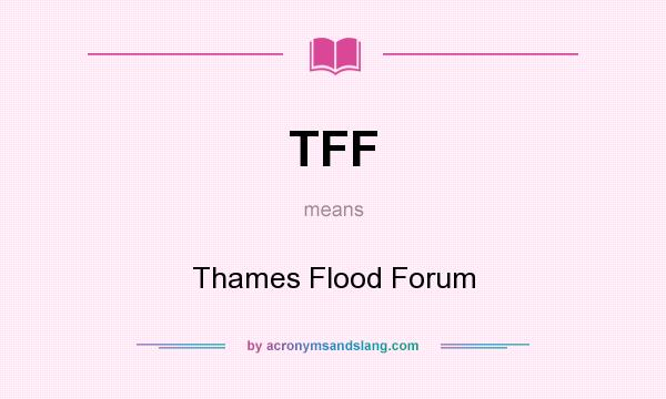 What does TFF mean? It stands for Thames Flood Forum