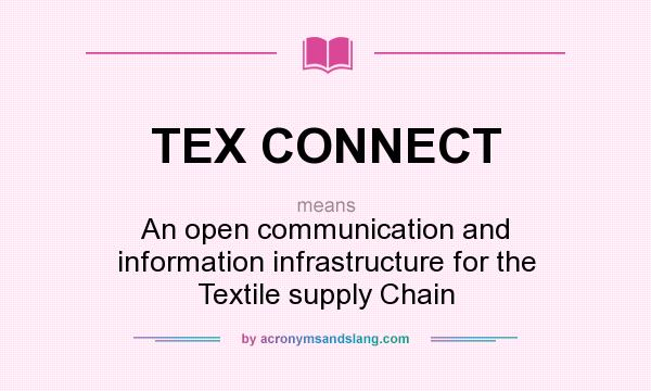 What does TEX CONNECT mean? It stands for An open communication and information infrastructure for the Textile supply Chain