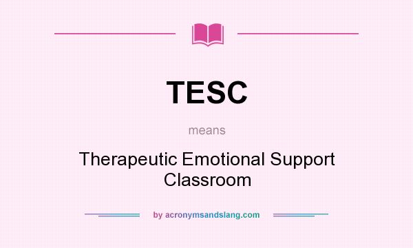 What does TESC mean? It stands for Therapeutic Emotional Support Classroom