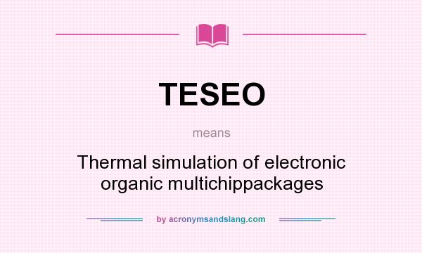 What does TESEO mean? It stands for Thermal simulation of electronic organic multichippackages