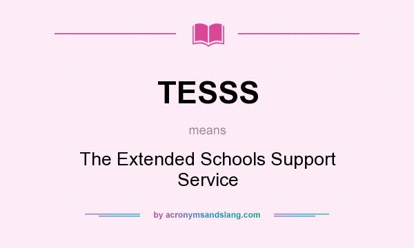 What does TESSS mean? It stands for The Extended Schools Support Service