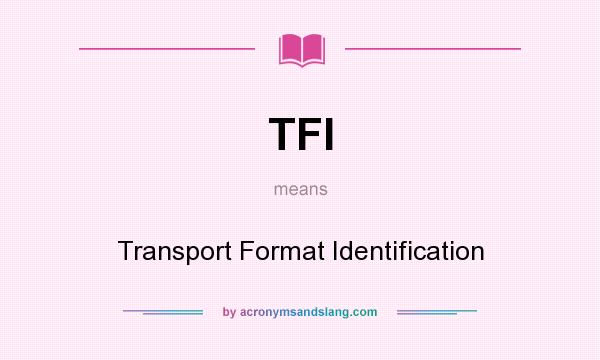 What does TFI mean? It stands for Transport Format Identification