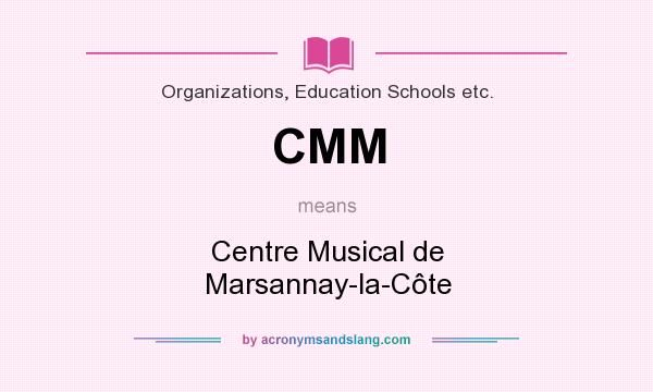 What does CMM mean? It stands for Centre Musical de Marsannay-la-Côte