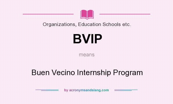 What does BVIP mean? It stands for Buen Vecino Internship Program