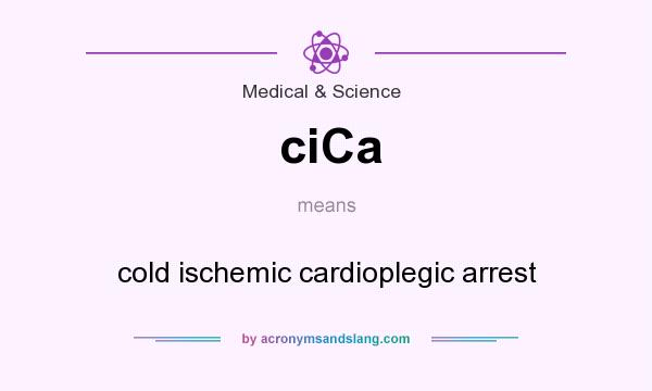 What does ciCa mean? It stands for cold ischemic cardioplegic arrest