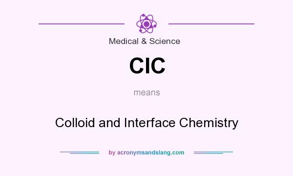 What does CIC mean? It stands for Colloid and Interface Chemistry