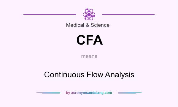 What does CFA mean? It stands for Continuous Flow Analysis