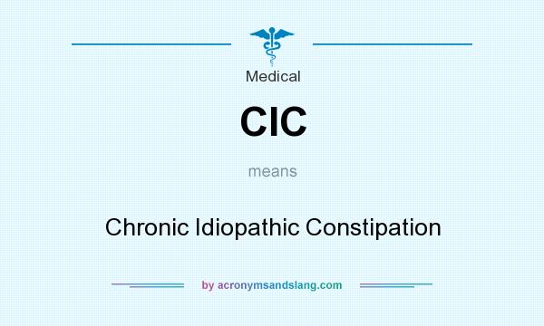 What does CIC mean? It stands for Chronic Idiopathic Constipation
