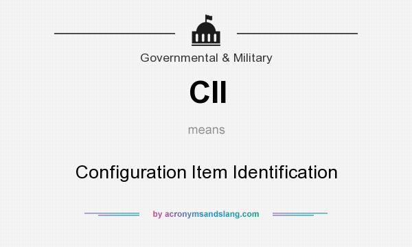 What does CII mean? It stands for Configuration Item Identification