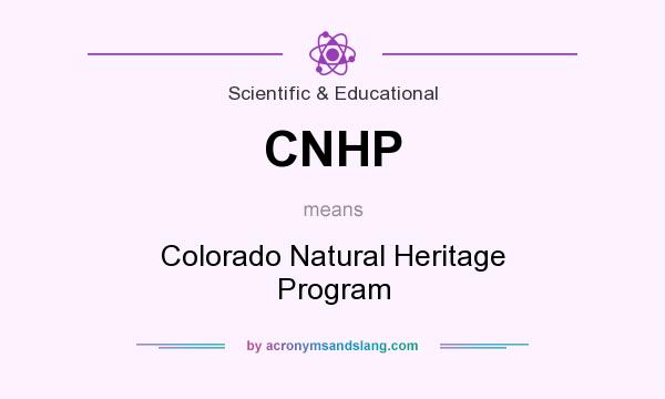 What does CNHP mean? It stands for Colorado Natural Heritage Program