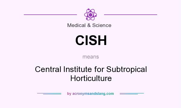 What does CISH mean? It stands for Central Institute for Subtropical Horticulture