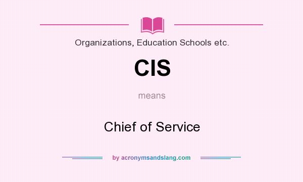 What does CIS mean? It stands for Chief of Service