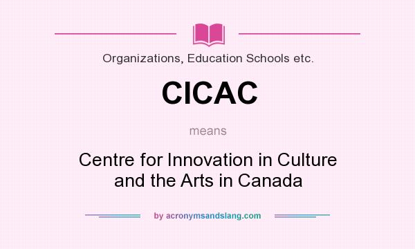 What does CICAC mean? It stands for Centre for Innovation in Culture and the Arts in Canada