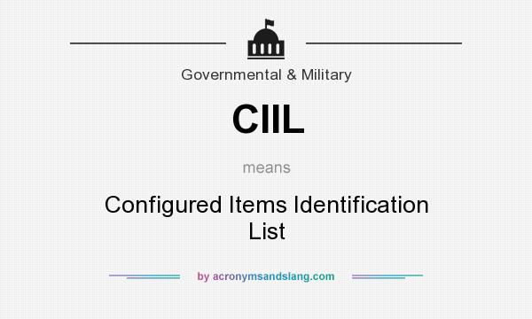 What does CIIL mean? It stands for Configured Items Identification List