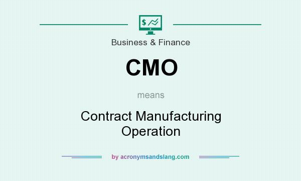 What does CMO mean? It stands for Contract Manufacturing Operation