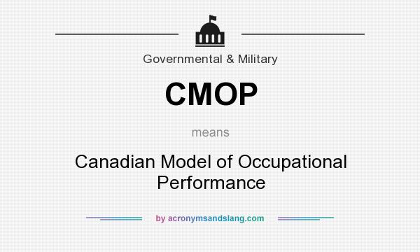 What does CMOP mean? It stands for Canadian Model of Occupational Performance