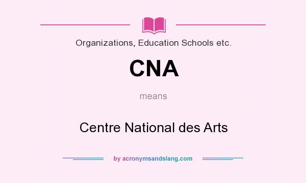What does CNA mean? It stands for Centre National des Arts
