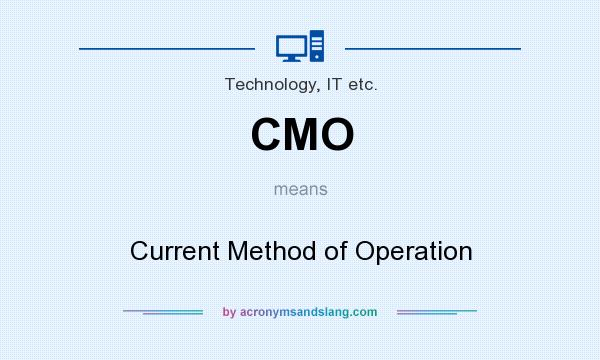 What does CMO mean? It stands for Current Method of Operation