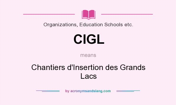 What does CIGL mean? It stands for Chantiers d`Insertion des Grands Lacs