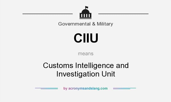 What does CIIU mean? It stands for Customs Intelligence and Investigation Unit