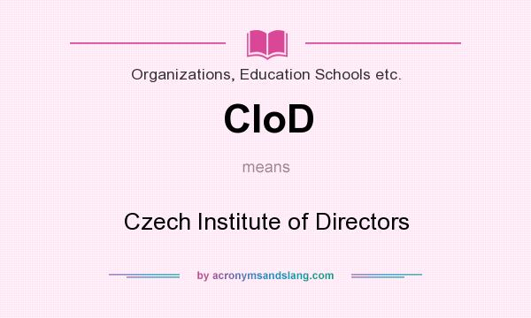 What does CIoD mean? It stands for Czech Institute of Directors