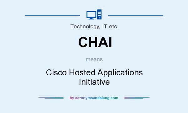 What does CHAI mean? It stands for Cisco Hosted Applications Initiative