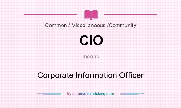 What does CIO mean? It stands for Corporate Information Officer