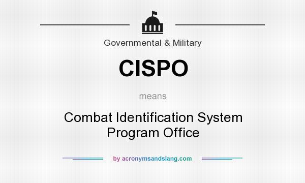 What does CISPO mean? It stands for Combat Identification System Program Office