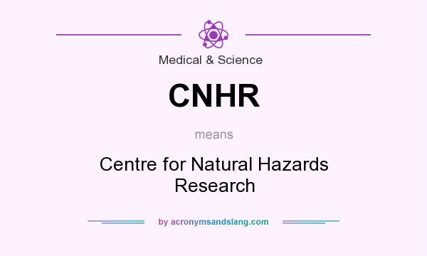 What does CNHR mean? It stands for Centre for Natural Hazards Research