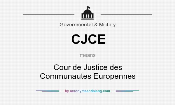What does CJCE mean? It stands for Cour de Justice des Communautes Europennes