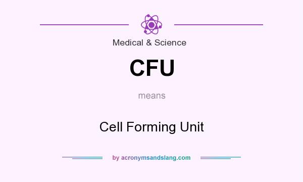 What does CFU mean? It stands for Cell Forming Unit