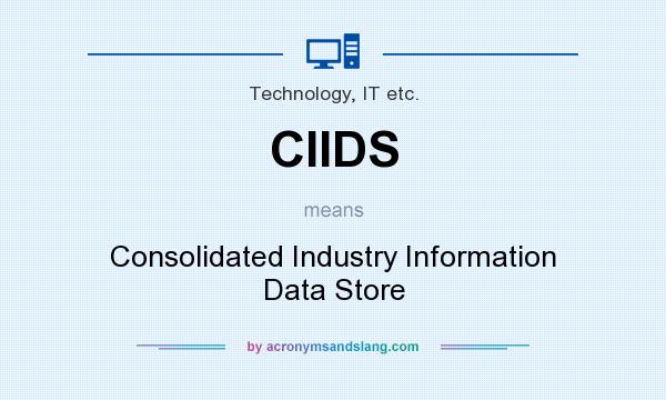 What does CIIDS mean? It stands for Consolidated Industry Information Data Store