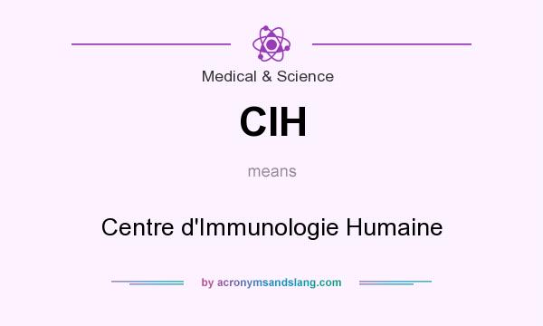What does CIH mean? It stands for Centre d`Immunologie Humaine