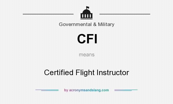 What does CFI mean? It stands for Certified Flight Instructor