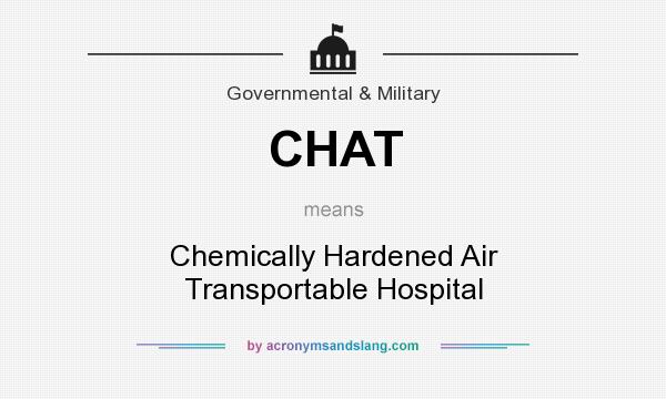 What does CHAT mean? It stands for Chemically Hardened Air Transportable Hospital