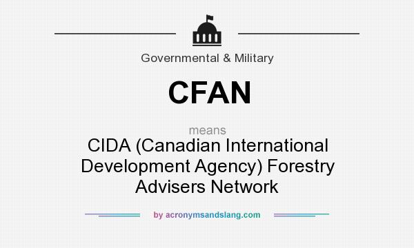 What does CFAN mean? It stands for CIDA (Canadian International Development Agency) Forestry Advisers Network