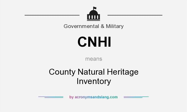 What does CNHI mean? It stands for County Natural Heritage Inventory