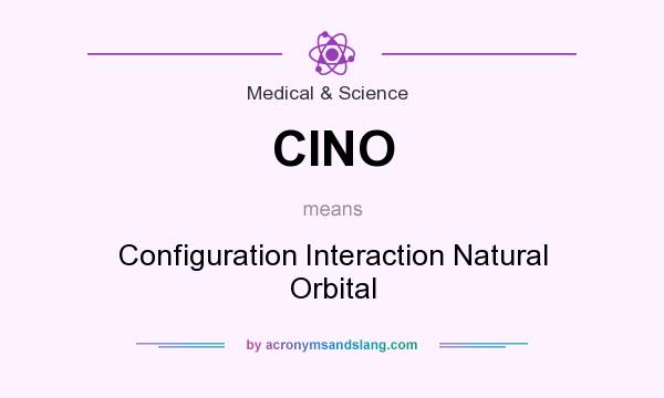 What does CINO mean? It stands for Configuration Interaction Natural Orbital