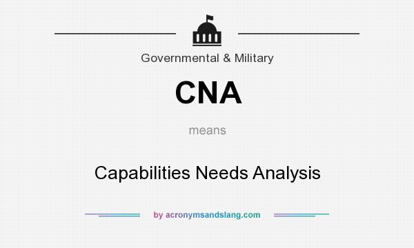 What does CNA mean? It stands for Capabilities Needs Analysis