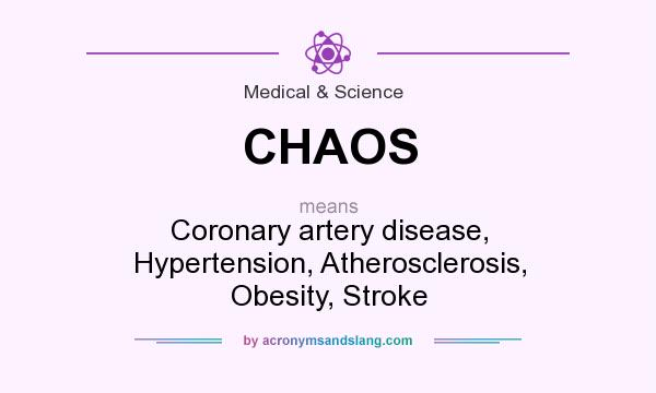 What does CHAOS mean? It stands for Coronary artery disease, Hypertension, Atherosclerosis, Obesity, Stroke