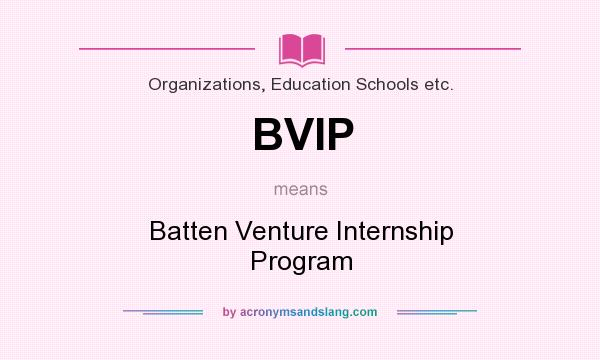 What does BVIP mean? It stands for Batten Venture Internship Program