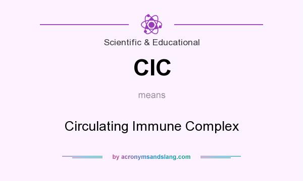 What does CIC mean? It stands for Circulating Immune Complex